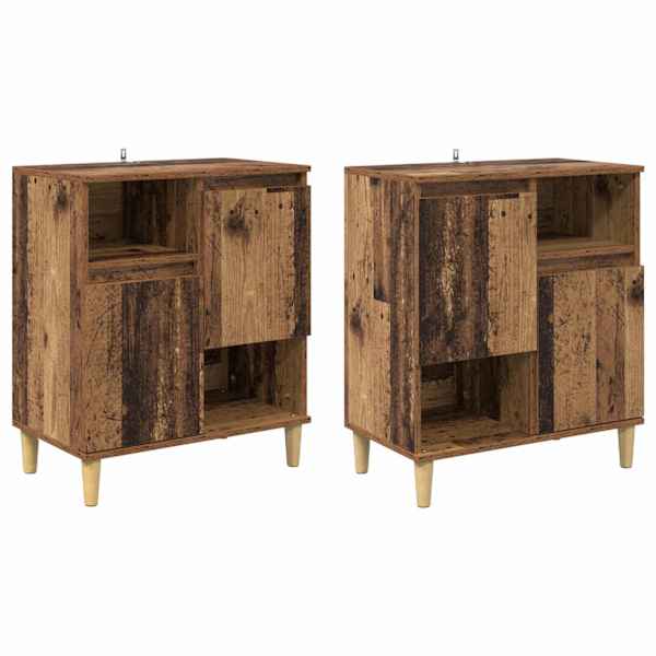 vidaXL Kappide k&uuml;lgedel 2 tk Vana puit 60 x 35 x 70 cm Tehispuit