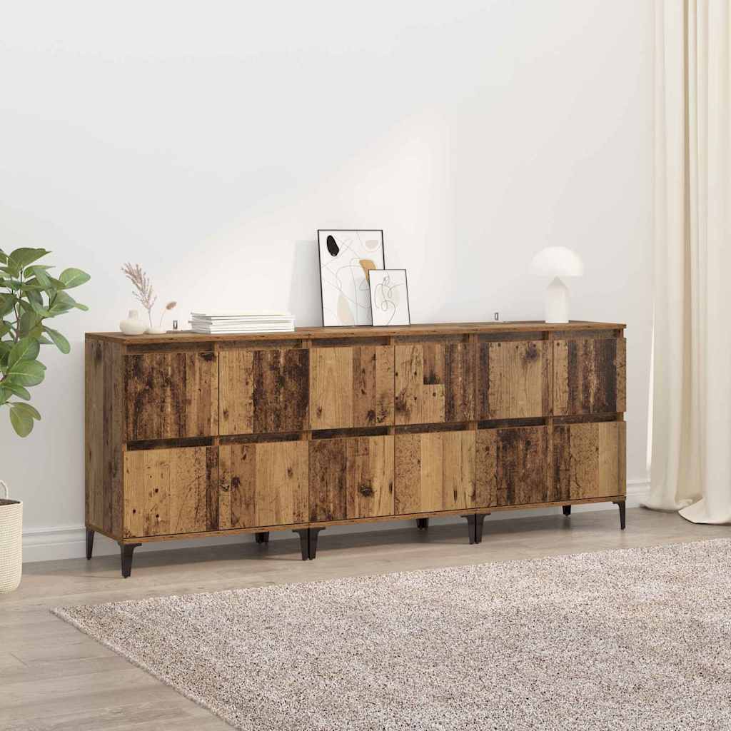 vidaXL Sideboards 3 pcs Altholz 60 x 35 x 70 cm Holzwerkstoff