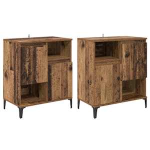 Konzole 2 pcs Staré dřevo 60 x 35 x 70 cm kompozitní dřevo - obrázek 2