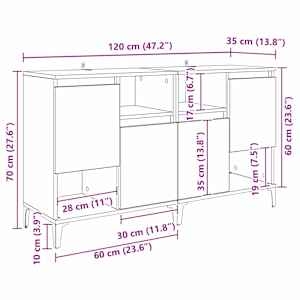 Konzole 2 pcs Staré dřevo 60 x 35 x 70 cm kompozitní dřevo - obrázek 14