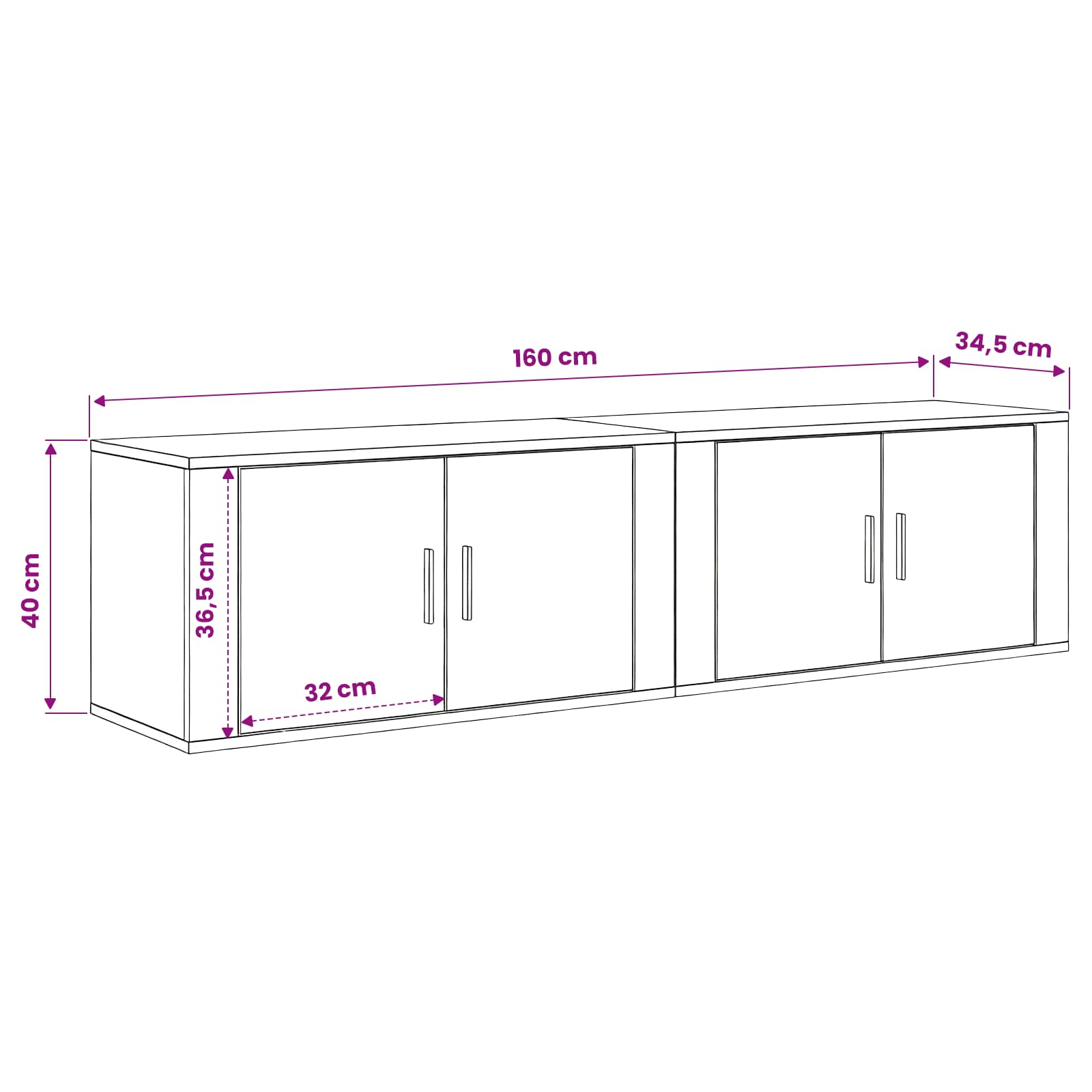 Nástěnný TV skříňový set 2 pcs Staré dřevo 80 x 34,5 x 40 cm - obrázek 10