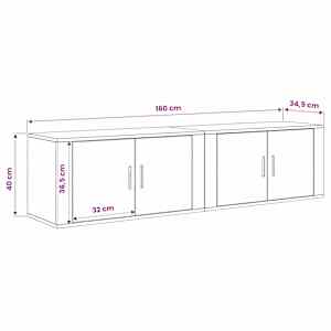 Nástěnný TV skříňový set 2 pcs Staré dřevo 80 x 34,5 x 40 cm - obrázek 10