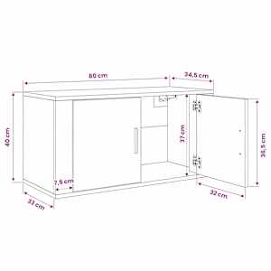 Nástěnný TV skříňový set 2 pcs Staré dřevo 80 x 34,5 x 40 cm - obrázek 11