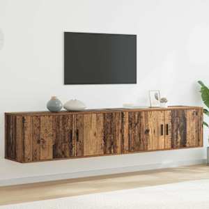 Nástěnný TV skříňový set 2 pcs Staré dřevo 100 x 34,5 x 40 cm - obrázek 1
