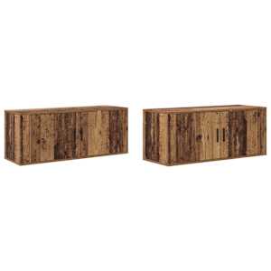 Nástěnný TV skříňový set 2 pcs Staré dřevo 100 x 34,5 x 40 cm - obrázek 2