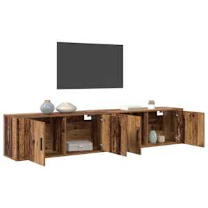 Nástěnný TV skříňový set 2 pcs Staré dřevo 100 x 34,5 x 40 cm - obrázek 3
