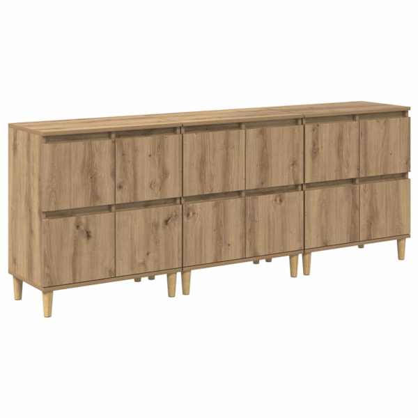 vidaXL Kappide k&uuml;lgedel 3 tk K&auml;sit&ouml;&ouml;puu 60 x 35 x 70 cm Tehispuit