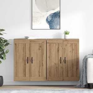 Omarica za montažo na steno 2 pcs Umetni hrast Konstruiran les