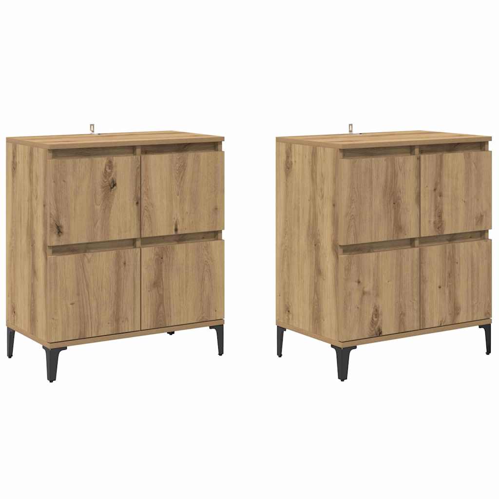 Thumbnail - vidaXL Sideboards 2 pcs Artisan-Eiche 60 x 35 x 70 cm Holzwerkstoff