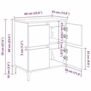 Konzole 2 pcs Artisanový dub 60 x 35 x 70 cm kompozitní dřevo - obrázek 15