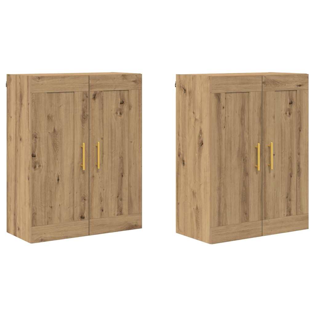 Thumbnail - vidaXL Wandmontierter Schrank 2 pcs Artisan-Eiche 69,5 x 34 x 90 cm