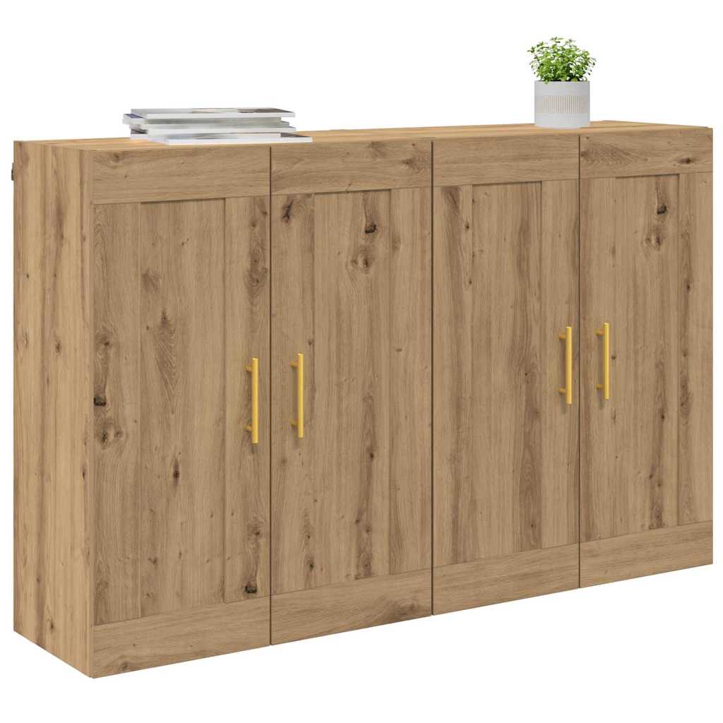 vidaXL Wandkasten 2 pcs Artisan Eiken 69,5 x 34 x 90 cm Bewerkt hout