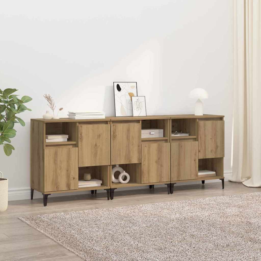 Mobilă și Mobilier - Bufeturi 3 pcs Stejar Artizanal 60 x 35 x 70 cm Lemn compozit