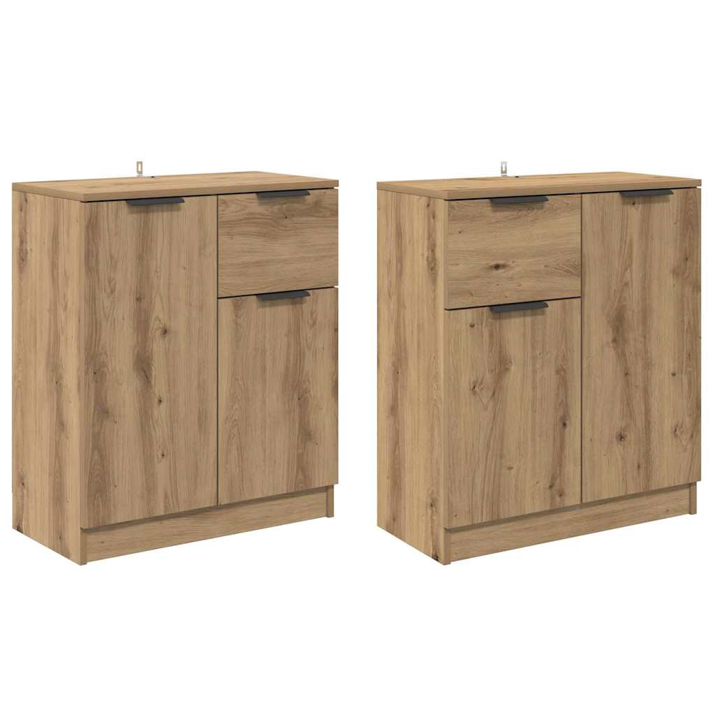 Thumbnail - vidaXL Sideboards 2 pcs Artisan-Eiche 60 x 30 x 70 cm Holzwerkstoff