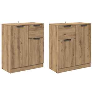 Konzole 2 pcs Artisanový dub 60 x 30 x 70 cm kompozitní dřevo - obrázek 2