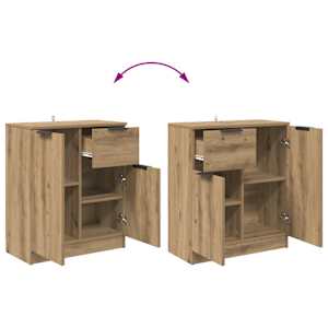 Konzole 2 pcs Artisanový dub 60 x 30 x 70 cm kompozitní dřevo - obrázek 13