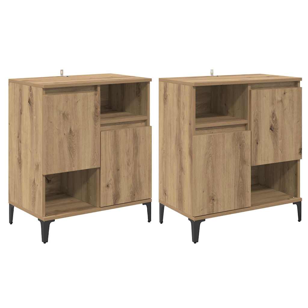 Thumbnail - vidaXL Sideboards 2 pcs Artisan-Eiche 60 x 35 x 70 cm Holzwerkstoff