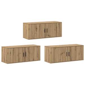 Nástěnný TV skříňový set 3 pcs Artisanový dub kompozitní dřevo - obrázek 2