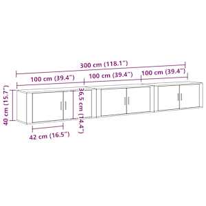 Nástěnný TV skříňový set 3 pcs Artisanový dub kompozitní dřevo - obrázek 11
