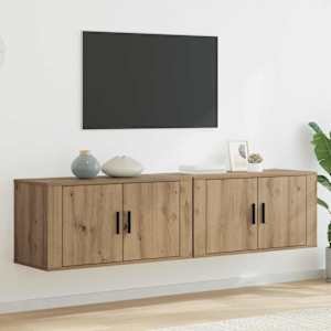 Nástěnný TV skříňový set 2 pcs Artisanový dub 80 x 34,5 x 40 cm - obrázek 1