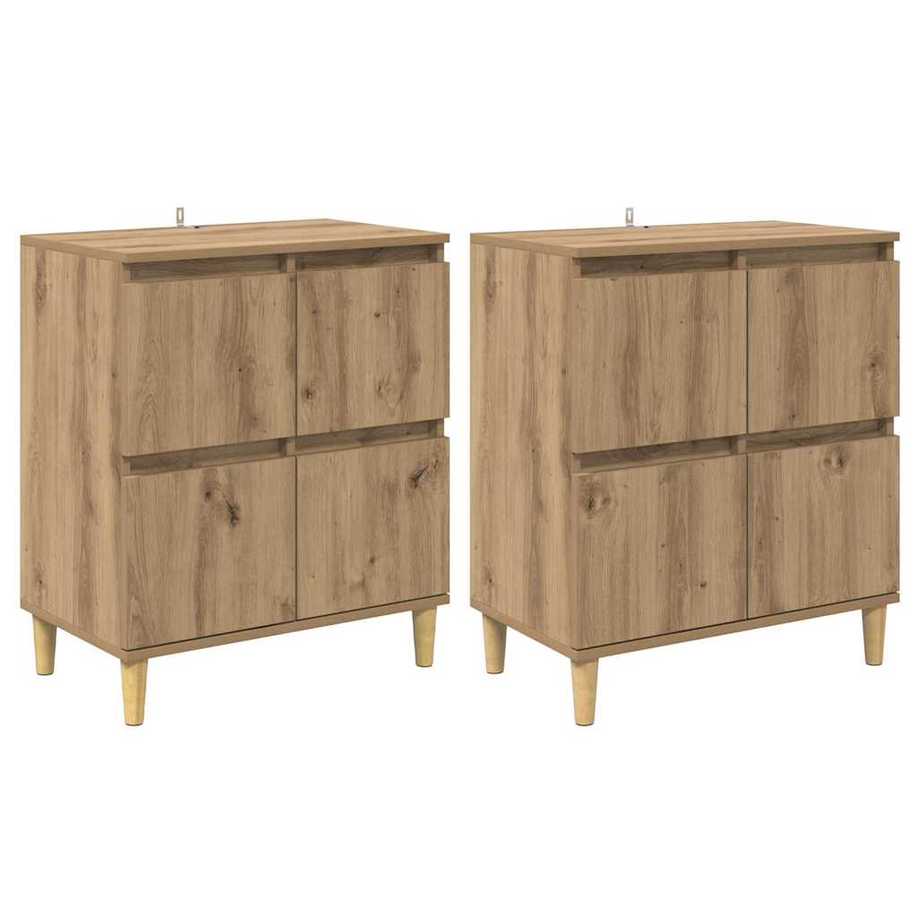 Thumbnail - vidaXL Sideboards 2 pcs Artisan-Eiche 60 x 35 x 70 cm Holzwerkstoff