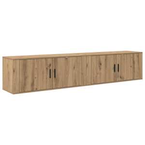 Nástěnný TV skříňový set 2 pcs Artisanový dub kompozitní dřevo - obrázek 7