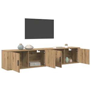 Nástěnný TV skříňový set 2 pcs Artisanový dub kompozitní dřevo - obrázek 3