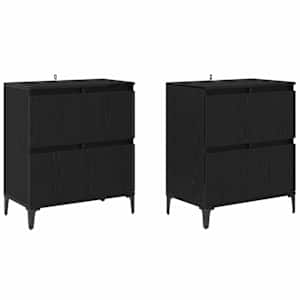 Konzole 2 pcs Černý dub 60 x 35 x 70 cm kompozitní dřevo - obrázek 2
