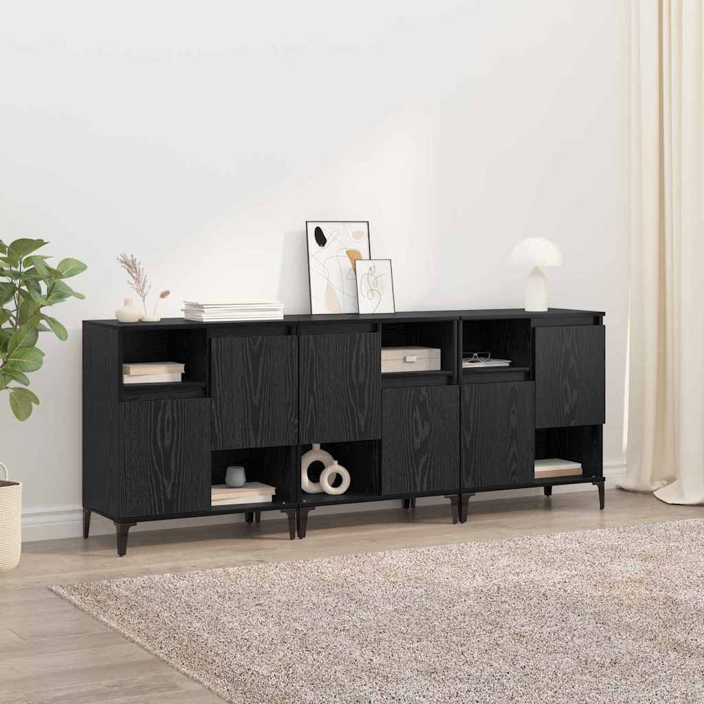 Mobilă și Mobilier - Bufeturi 3 pcs Stejar Negru 60 x 35 x 70 cm Lemn compozit