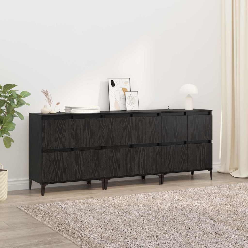 Mobilă și Mobilier - Bufeturi 3 pcs Stejar Negru 60 x 35 x 70 cm Lemn compozit