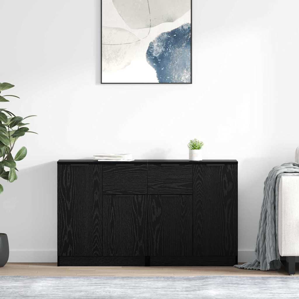 Mobilă și Mobilier - Bufeturi 2 pcs Stejar Negru 60 x 30 x 70 cm Lemn compozit
