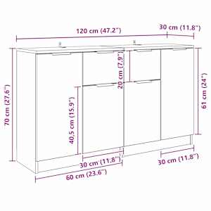 Konzole 2 pcs Černý dub 60 x 30 x 70 cm kompozitní dřevo - obrázek 15