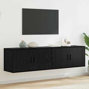Nástěnný TV skříňový set 2 pcs Černý dub 80 x 34,5 x 40 cm - obrázek 1
