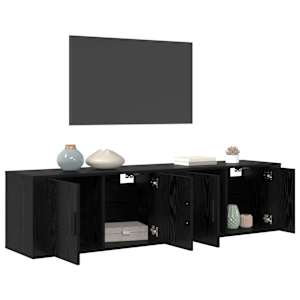 Nástěnný TV skříňový set 2 pcs Černý dub 80 x 34,5 x 40 cm - obrázek 3