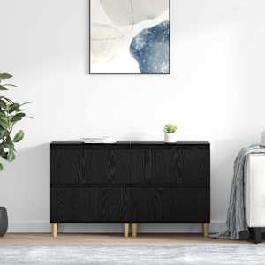 Konzole 2 pcs Černý dub 60 x 35 x 70 cm kompozitní dřevo - obrázek 1