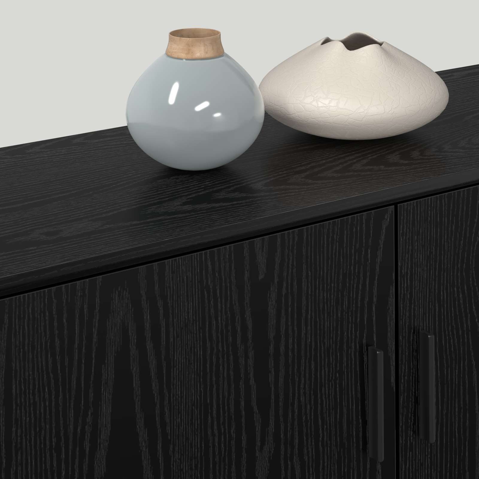 Seinale paigaldatav TV kappi komplekt 2 pcs Must tamm - Image 4