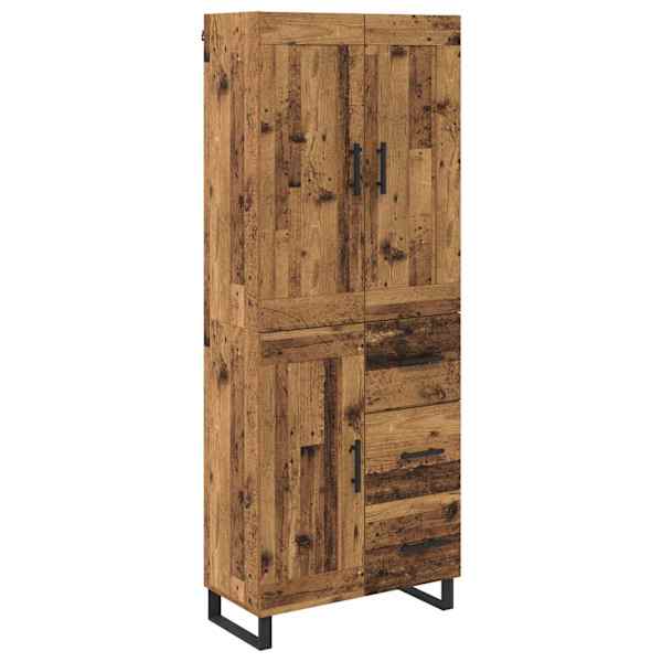 vidaXL K&otilde;rgushein 2 tk Vana puit 69,5 x 34 x 180 cm Tehispuit ja klaas