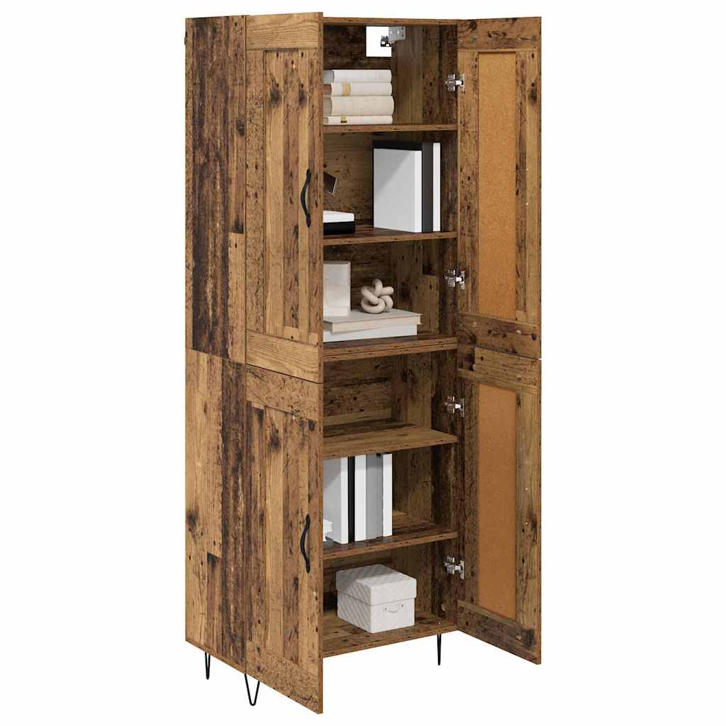 vidaXL Highboard Oud Hout 69,5 x 34 x 180 cm Bewerkt hout