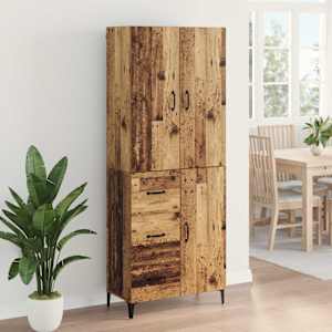 Vysoký bufet Staré dřevo 69,5 x 34 x 180 cm kompozitní dřevo - obrázek 4