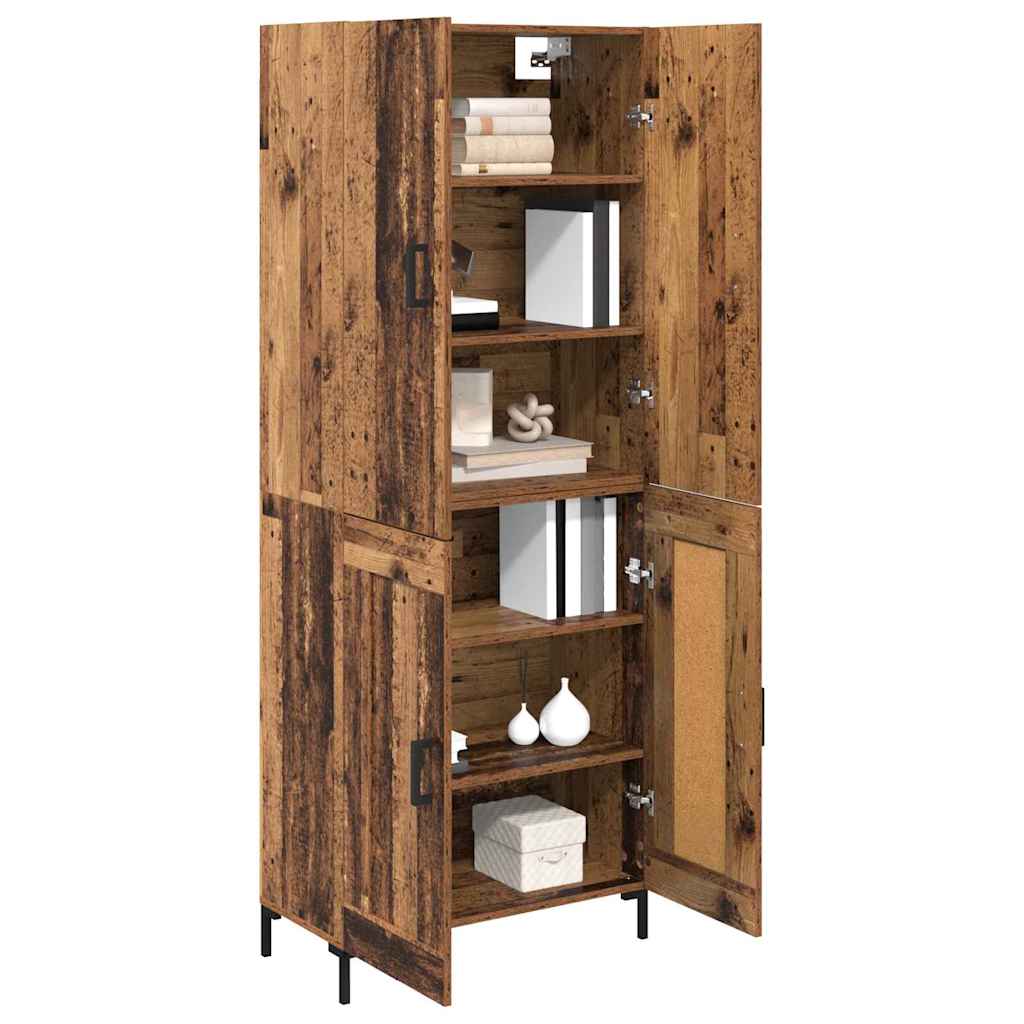 vidaXL Highboard Oud Hout 69,5 x 34 x 180 cm Bewerkt hout