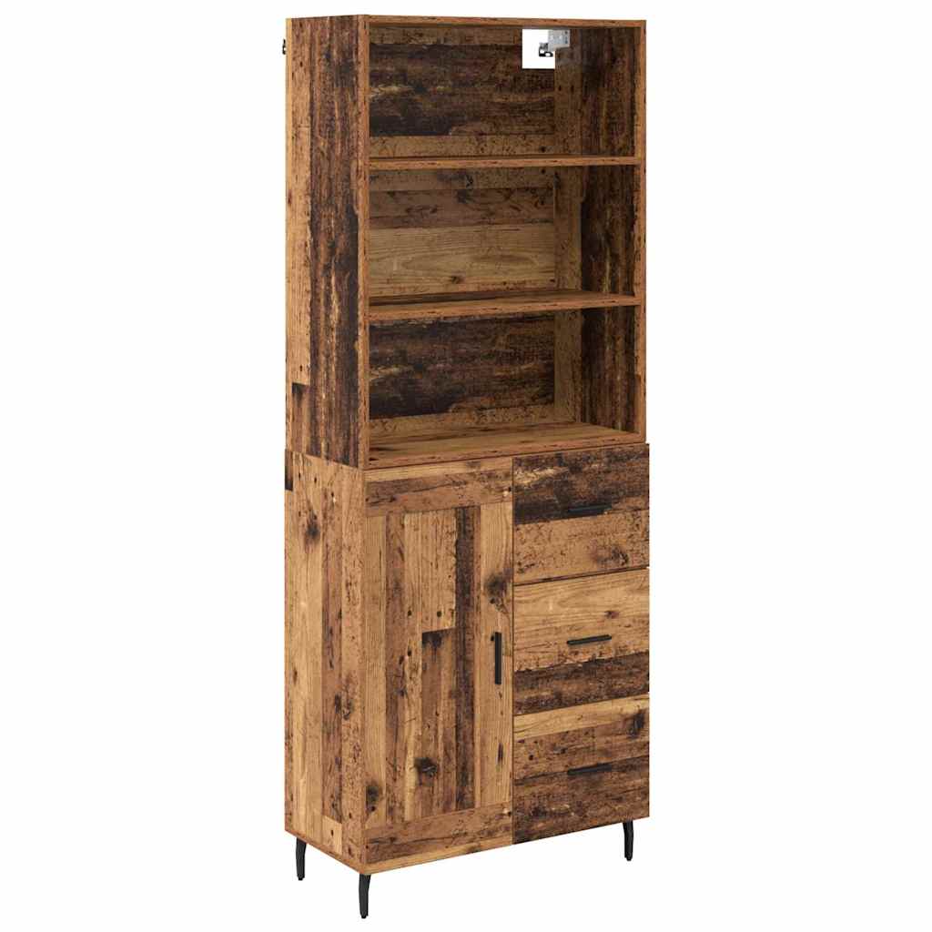 Thumbnail - vidaXL Highboard Altholz 69,5 x 34 x 180 cm Engineered Wood und Glas
