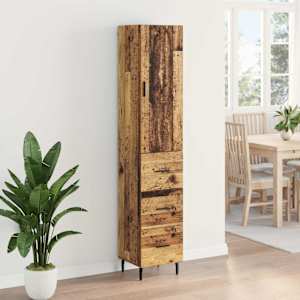 Vysoký bufet Staré dřevo 34,5 x 34 x 180 cm kompozitní dřevo - obrázek 4