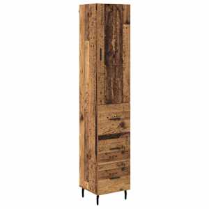 Vysoký bufet Staré dřevo 34,5 x 34 x 180 cm kompozitní dřevo - obrázek 2