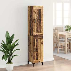 Vysoký bufet Staré dřevo 34,5 x 34 x 180 cm kompozitní dřevo - obrázek 4