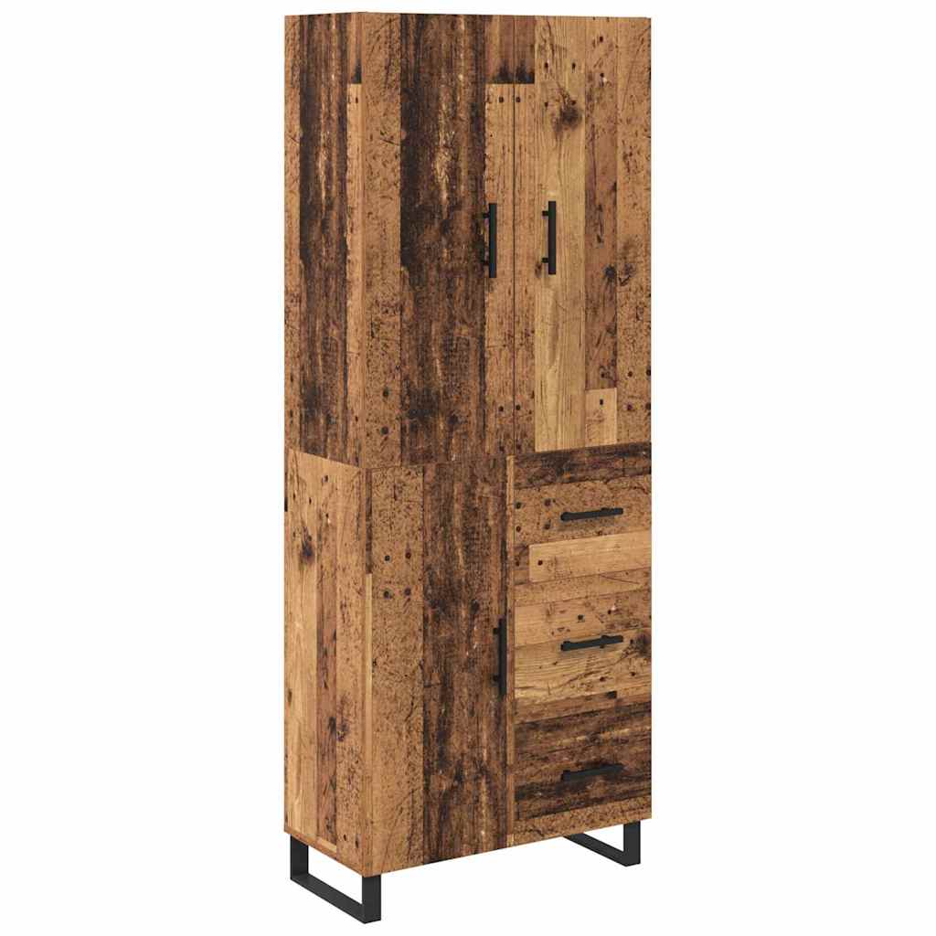 VidaXL Highboard Met Lade 2 Pcs Oud Hout 69, 5 X 34 X 180 Cm