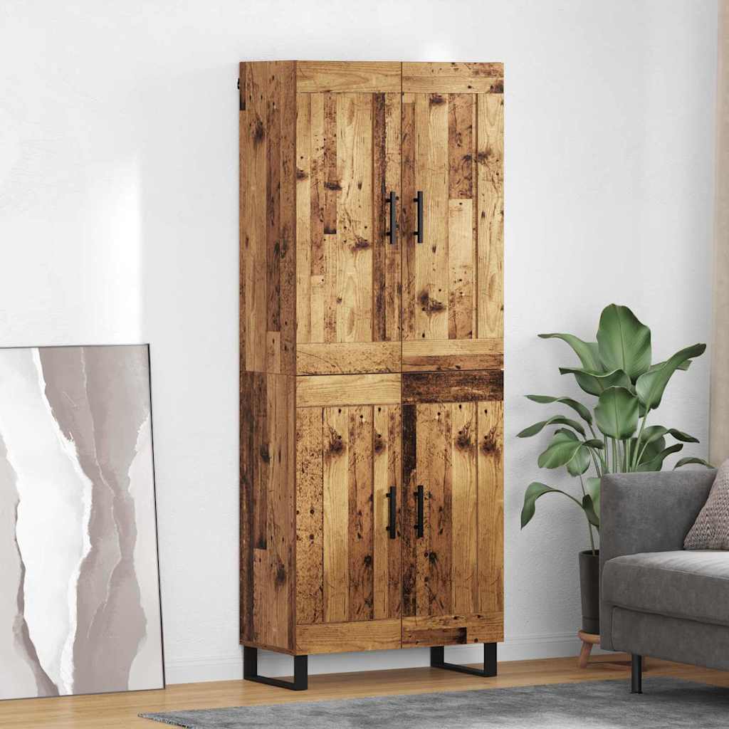 vidaXL Highboard Altholz 69,5 x 34 x 180 cm Holzwerkstoff