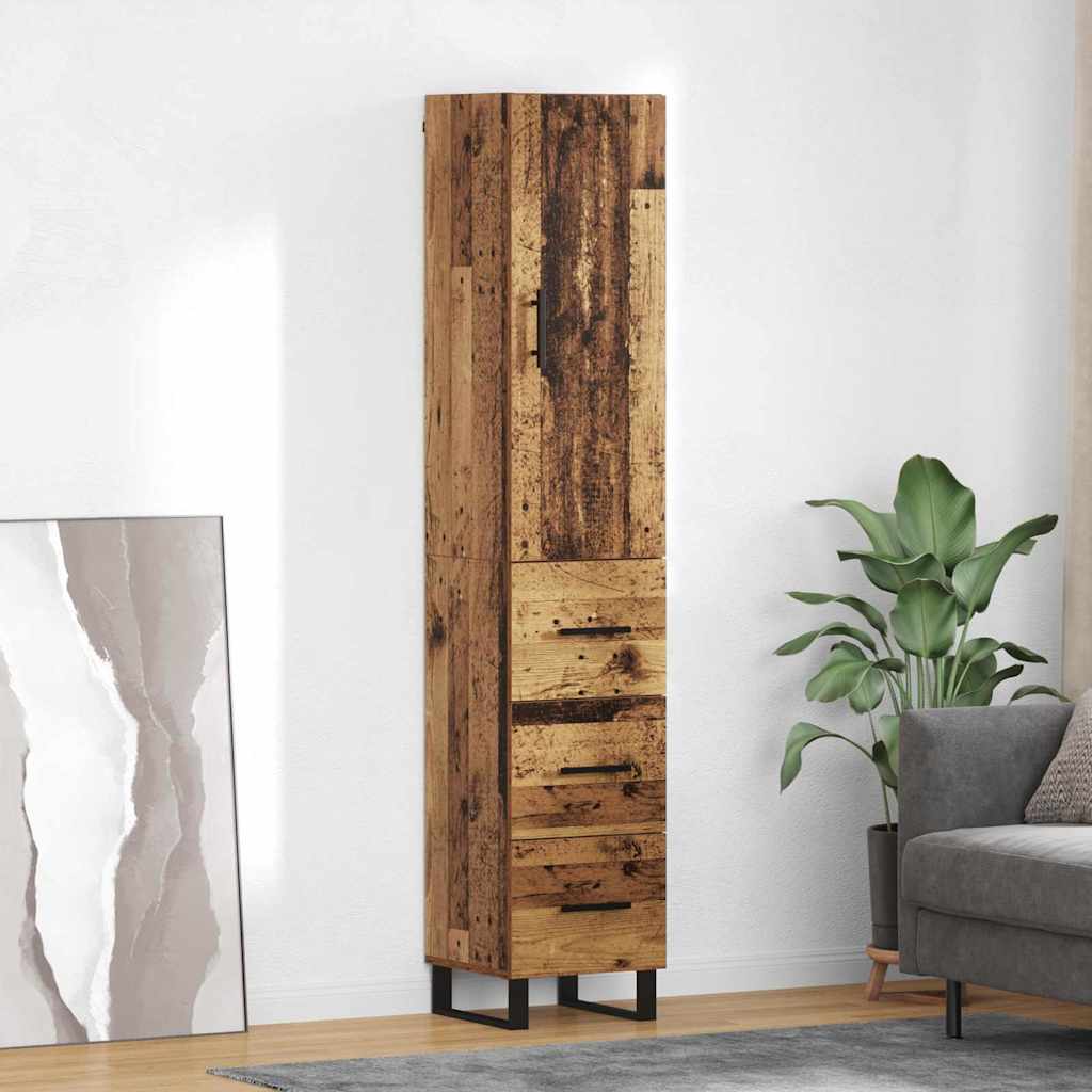 vidaXL Highboard Altholz 34,5 x 34 x 180 cm Holzwerkstoff