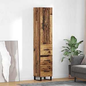 Vysoký bufet Staré dřevo 34,5 x 34 x 180 cm kompozitní dřevo - obrázek 1