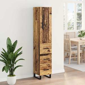 Vysoký bufet Staré dřevo 34,5 x 34 x 180 cm kompozitní dřevo - obrázek 4
