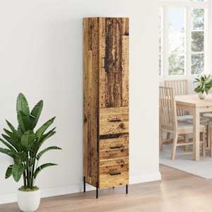 Vysoký bufet Staré dřevo 34,5 x 34 x 180 cm kompozitní dřevo - obrázek 4